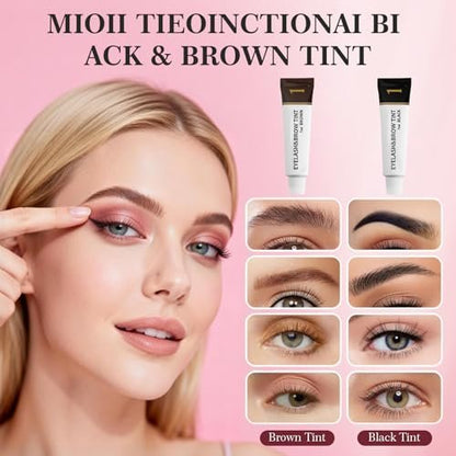 2-in-1 Eyelash & Eyebrow Color Kit - Professional Lash & Brow Tint for Long-Lasting Color Up to 6 Weeks, Natural & Safe DIY at Home (Black & Brown) Avelisse