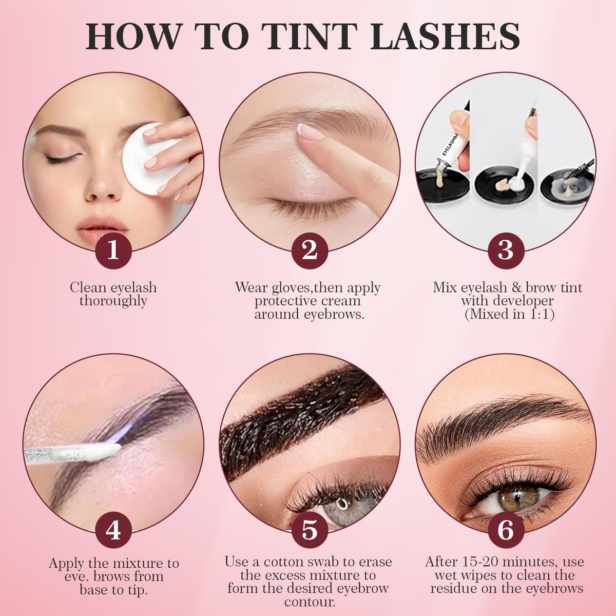 2-in-1 Eyelash & Eyebrow Color Kit - Professional Lash & Brow Tint for Long-Lasting Color Up to 6 Weeks, Natural & Safe DIY at Home (Black & Brown) Avelisse