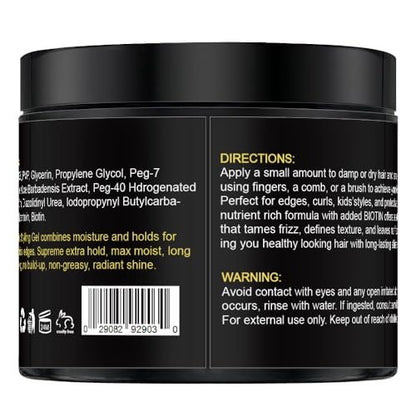 CNNY Edge Control Braid & Loc Gel - 3.5oz Professional Styling Gel, Strong Hold, No Flake Formula for Braids, Dreadlocks, Twist Outs and Natural Hair, Moisturizes & Defines