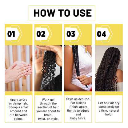 CNNY Edge Control Braid & Loc Gel - 3.5oz Professional Styling Gel, Strong Hold, No Flake Formula for Braids, Dreadlocks, Twist Outs and Natural Hair, Moisturizes & Defines