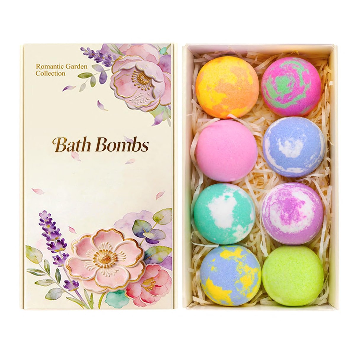 Luxury Bath Bomb Gift Set for Women – 8 Pack Natural Bubble Bath Bombs with Essential Oils, Self Care Spa Gifts for Mom, Wife, Birthday & Mother's Day - görsel 1