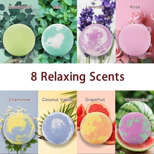 Luxury Bath Bomb Gift Set for Women – 8 Pack Natural Bubble Bath Bombs with Essential Oils, Self Care Spa Gifts for Mom, Wife, Birthday & Mother's Day - görsel 8