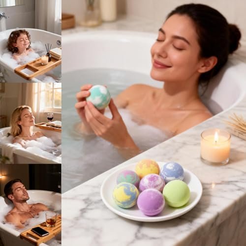 Luxury Bath Bomb Gift Set for Women – 8 Pack Natural Bubble Bath Bombs with Essential Oils, Self Care Spa Gifts for Mom, Wife, Birthday & Mother's Day - görsel 6