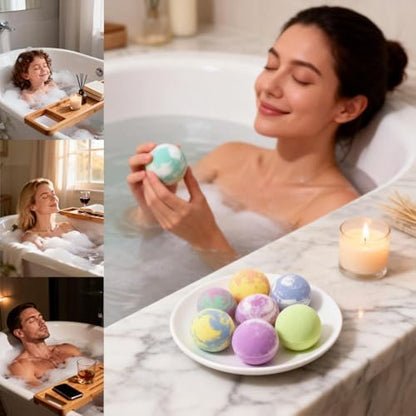 Luxury Bath Bomb Gift Set for Women – 8 Pack Natural Bubble Bath Bombs with Essential Oils, Self Care Spa Gifts for Mom, Wife, Birthday & Mother's Day