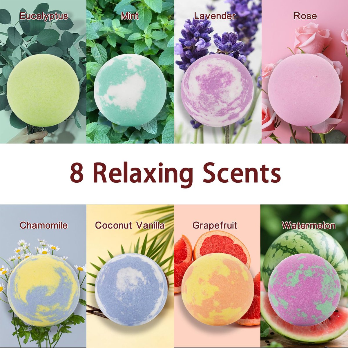 Luxury Bath Bomb Gift Set for Women – 8 Pack Natural Bubble Bath Bombs with Essential Oils, Self Care Spa Gifts for Mom, Wife, Birthday & Mother's Day - görsel 7