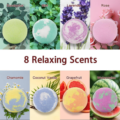 Luxury Bath Bomb Gift Set for Women – 8 Pack Natural Bubble Bath Bombs with Essential Oils, Self Care Spa Gifts for Mom, Wife, Birthday & Mother's Day