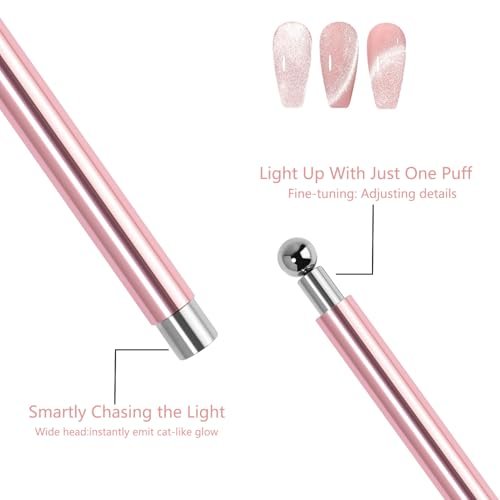 CHEMAILON Cat Eye Magnet Set - Cylindrical & Ball Magnet Nail Art Pens & Heart-Shaped Magnet for Nails, Double-head French Nail Magnet, Cat Eye Hollow Nail Art Magnet - Perfect for DIY or Nail Salon - görsel 12
