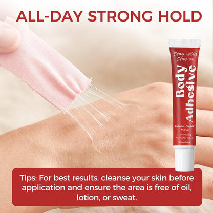 Body Glue Adhesive for Clothes and Skin – Liquid Butt Adhesive for Dancers, Fashion Tape Alternative for Low-Cut Styles, Bras, Wigs, Stockings, and Costumes Avelisse