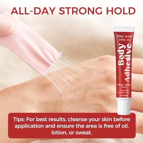 Body Glue Adhesive for Clothes and Skin – Liquid Butt Adhesive for Dancers, Fashion Tape Alternative for Low-Cut Styles, Bras, Wigs, Stockings, and Costumes Avelisse