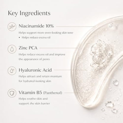 INFINITY ZONE Niacinamide 10% + Zinc 1% Face Serum – Lightweight Hydrating Serum with Hyaluronic Acid & Vitamin B5, 30 ml / 1.01 fl oz