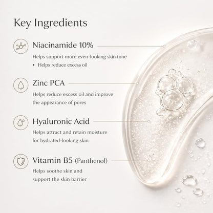 INFINITY ZONE Niacinamide 10% + Zinc 1% Face Serum – Lightweight Hydrating Serum with Hyaluronic Acid & Vitamin B5, 30 ml / 1.01 fl oz