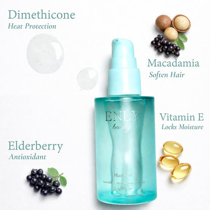 Enly Beauty Dimethicone Anti-Frizz Nourishing Hair Oil with Macadamia Oil Avelisse