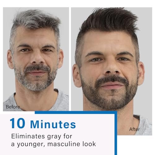 Fvquhvo Men's Beard Dye & Hair Dye Shampoo - Semi-Permanent Black Color for Instant Gray Coverage, Natural Formula, Works in 10 Minutes (500ml) Avelisse