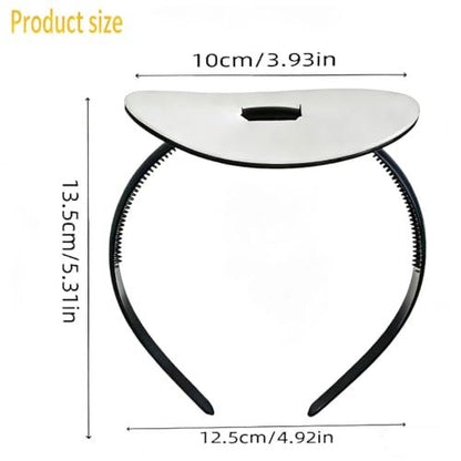 Amsomyin 2 Pack Graduation Cap Headband Insert - Firm Anti-Fall Hair Band Holder with Hook and Loop Sticker for Secure Grad Hat & Hairstyle (Black, Cap Not Included)