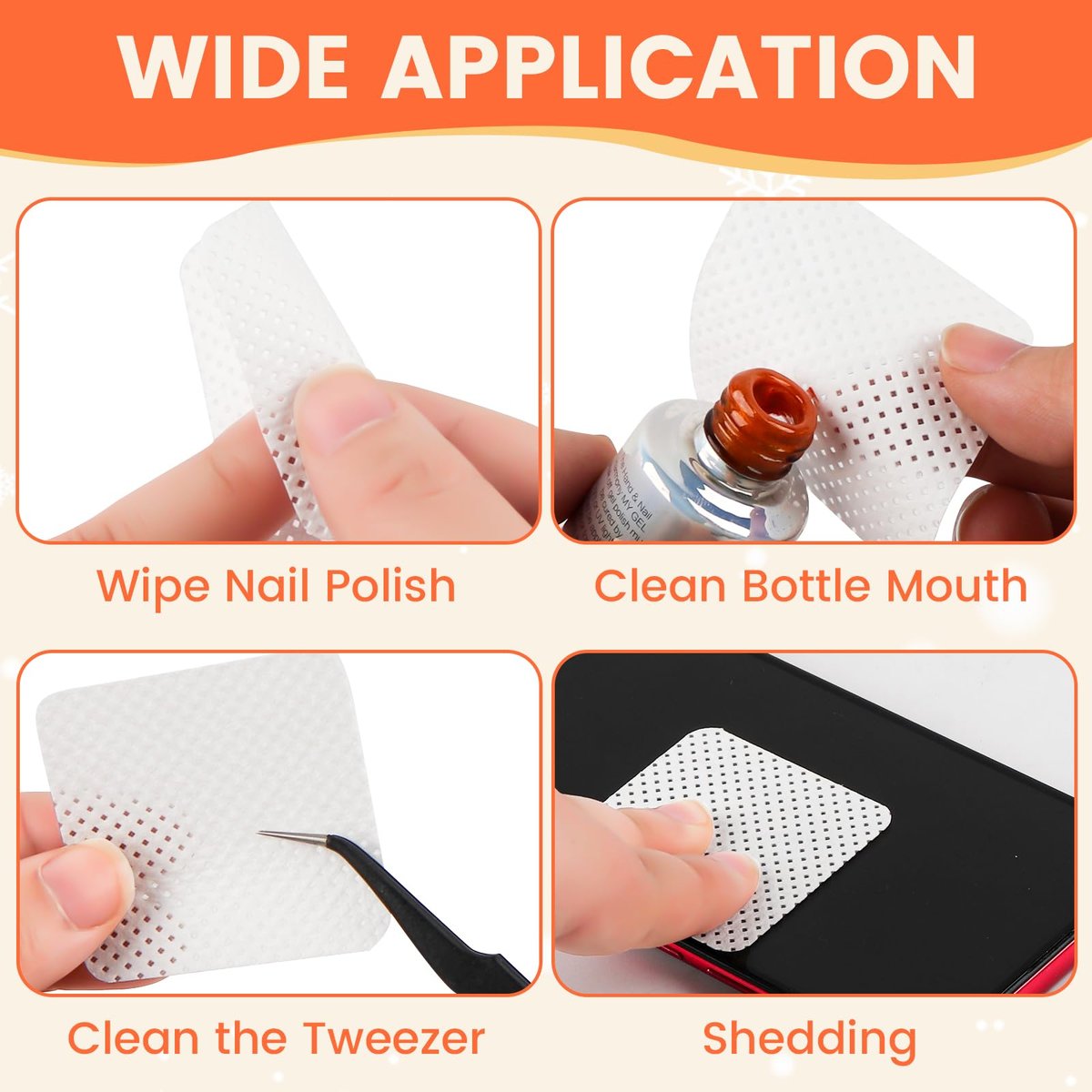 Corconess Lint Free Nail Wipes with Dispenser - 400 Pcs & 120ml Acetone Dispenser for Nail Polish Remover Avelisse