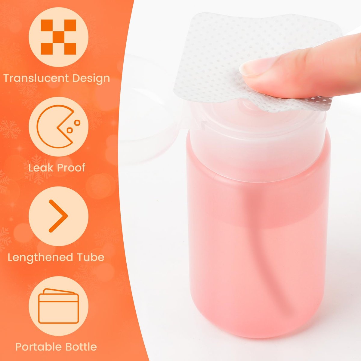 Corconess Lint Free Nail Wipes with Dispenser - 400 Pcs & 120ml Acetone Dispenser for Nail Polish Remover Avelisse