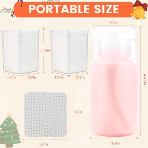 Corconess Lint Free Nail Wipes with Dispenser - 400 Pcs & 120ml Acetone Dispenser for Nail Polish Remover Avelisse