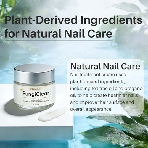 Phrena Nail Care Cream - Natural Nail Repair with Tea Tree Oil, Oregano Oil, Vitamin E & Allantoin - 60ml/2.03 fl oz Avelisse
