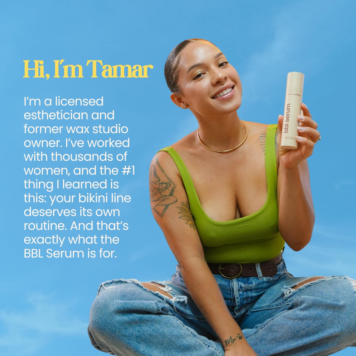 BBL Serum – 3-in-1 Bikini Line Care, Fragrance-Free Post-Hair Removal Serum with Salicylic Acid & Niacinamide, Helps Reduce the Look of Ingrown Bumps & Irritation, Designed for Sensitive Skin Avelisse