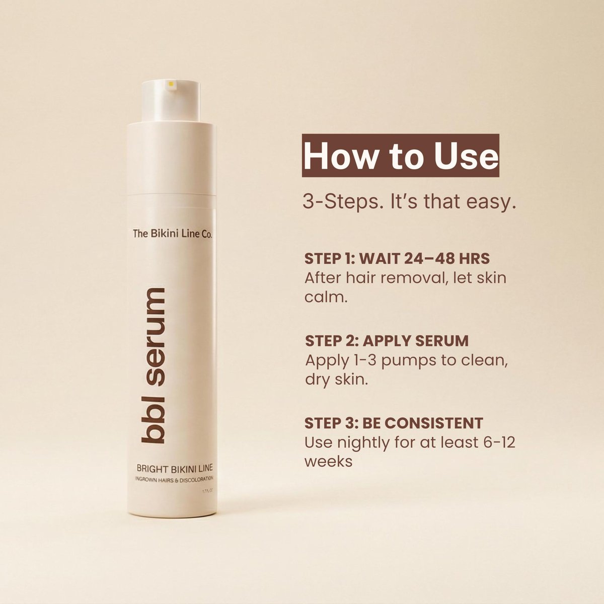 BBL Serum – 3-in-1 Bikini Line Care, Fragrance-Free Post-Hair Removal Serum with Salicylic Acid & Niacinamide, Helps Reduce the Look of Ingrown Bumps & Irritation, Designed for Sensitive Skin Avelisse