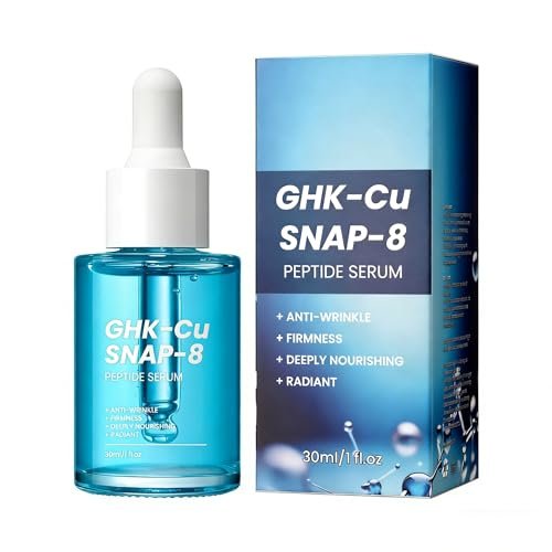 GHK-Cu SNAP-8 Peptide Serum: Anti-Aging Face Serum with Copper Peptide and Hyaluronic Acid for Firming, Fine Lines, Wrinkles, Skin Elasticity, Hydrating, 1 fl oz Avelisse