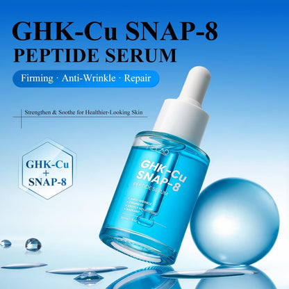 GHK-Cu SNAP-8 Peptide Serum: Anti-Aging Face Serum with Copper Peptide and Hyaluronic Acid for Firming, Fine Lines, Wrinkles, Skin Elasticity, Hydrating, 1 fl oz Avelisse