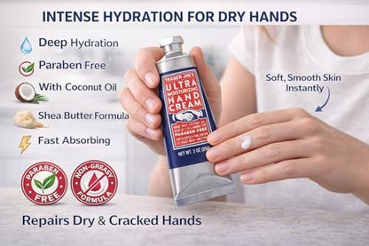 Intensive Moisture Hand Cream with Shea Butter, Coconut Oil & Hemp Seed Oil - 3 oz Avelisse