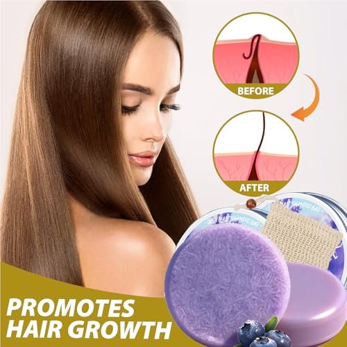 Blueberry Fields Shampoo & Conditioner Bundle Bars – 2 Pack for Thinning Hair & Frizz Control - görsel 4