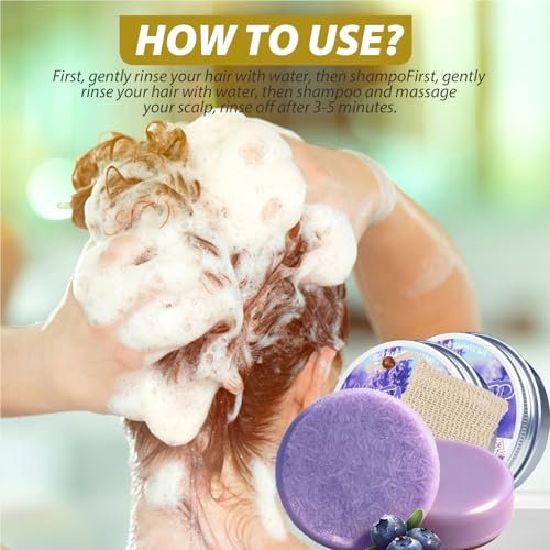 Blueberry Fields Shampoo & Conditioner Bundle Bars – 2 Pack for Thinning Hair & Frizz Control - görsel 8