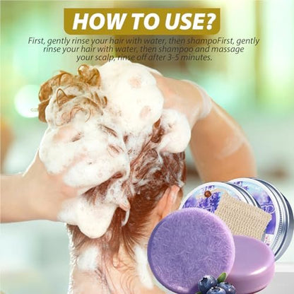 Blueberry Fields Shampoo & Conditioner Bundle Bars – 2 Pack for Thinning Hair & Frizz Control