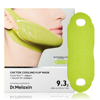 Dr.Melaxin CACTOX V-Lifting Mewing Band – Cactox + Caffeine + Collagen Double Chin Lifting Band for Sagging Jawline & Facial Puffiness | 115.49% Jaw & Chin Lifting Improvement | Korean V-Line Lifting (Green, 4 Pack) Avelisse