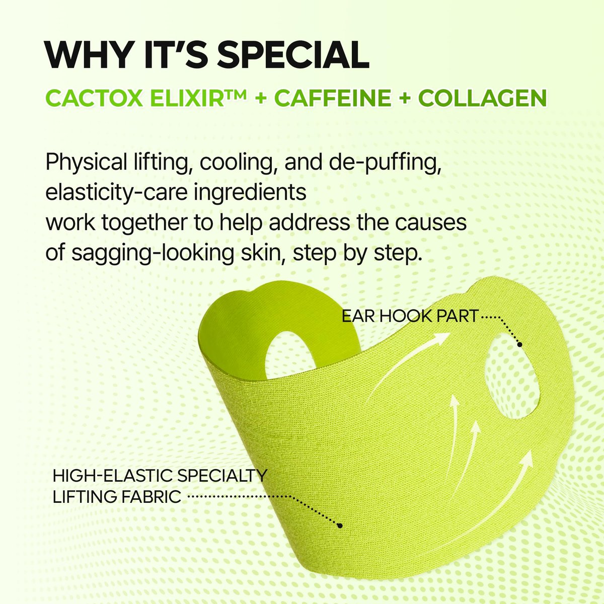 Dr.Melaxin CACTOX V-Lifting Mewing Band – Cactox + Caffeine + Collagen Double Chin Lifting Band for Sagging Jawline & Facial Puffiness | 115.49% Jaw & Chin Lifting Improvement | Korean V-Line Lifting (Green, 4 Pack) Avelisse