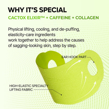 Dr.Melaxin CACTOX V-Lifting Mewing Band – Cactox + Caffeine + Collagen Double Chin Lifting Band for Sagging Jawline & Facial Puffiness | 115.49% Jaw & Chin Lifting Improvement | Korean V-Line Lifting (Green, 4 Pack) Avelisse