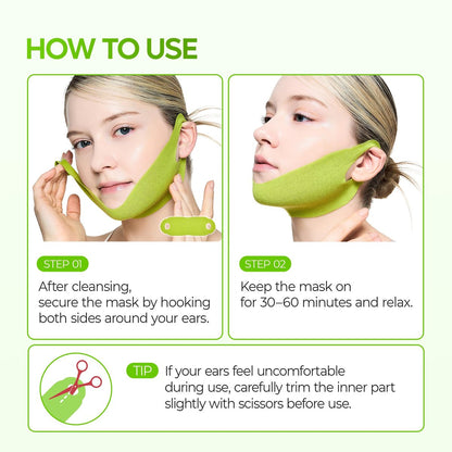 Dr.Melaxin CACTOX V-Lifting Mewing Band – Cactox + Caffeine + Collagen Double Chin Lifting Band for Sagging Jawline & Facial Puffiness | 115.49% Jaw & Chin Lifting Improvement | Korean V-Line Lifting (Green, 4 Pack) Avelisse