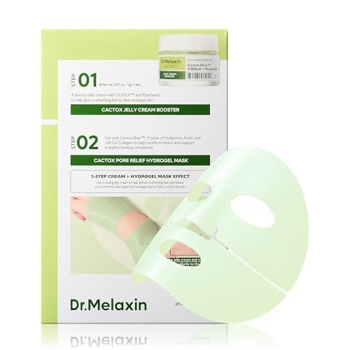 Dr.Melaxin CACTOX DE-PUFFING PORE TOX GEL MASK 4EA – Cactus Cooling Mask for Puffiness & Pore Tightening Avelisse