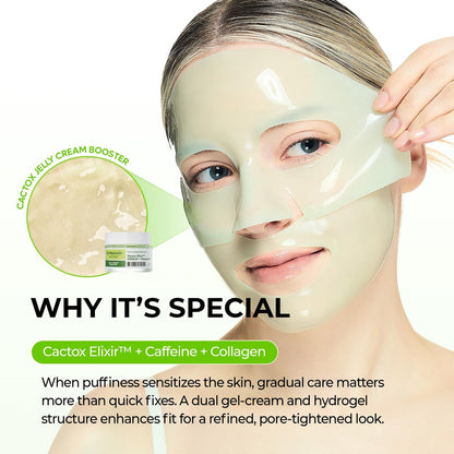 Dr.Melaxin CACTOX DE-PUFFING PORE TOX GEL MASK 4EA – Cactus Cooling Mask for Puffiness & Pore Tightening Avelisse