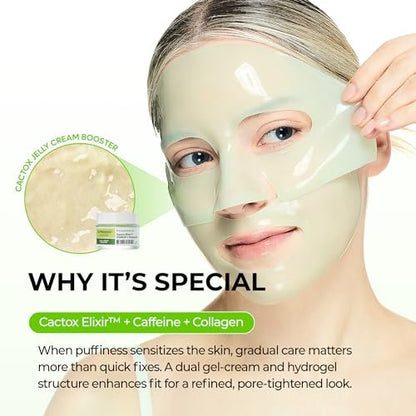 Dr.Melaxin CACTOX DE-PUFFING PORE TOX GEL MASK 4EA – Cactus Cooling Mask for Puffiness & Pore Tightening Avelisse