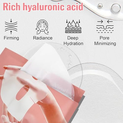 BXRUIAGN Collagen Face Mask & Smile Line Patches – Korean Skincare Sheet Mask for Wrinkle Smoothing & Radiance (Pink, 4 Count)