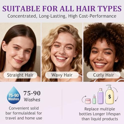 Blueberry Fields Shampoo & Conditioner Bundle – Natural Soap Bar Set for Thinning & Dry Hair, Nourishing Repair, Leaves Hair Soft & Smooth, Suitable for All Hair Types (1 Set) Avelisse