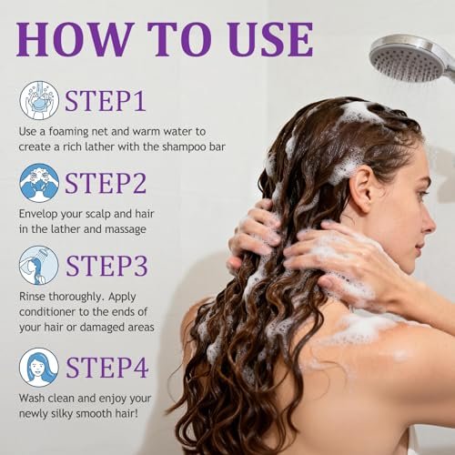Blueberry Fields Shampoo & Conditioner Bundle – Natural Soap Bar Set for Thinning & Dry Hair, Nourishing Repair, Leaves Hair Soft & Smooth, Suitable for All Hair Types (1 Set) Avelisse