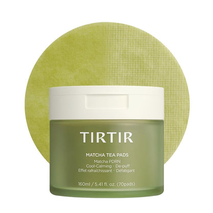 TIRTIR Matcha PDRN Toner Pad - Double-Sided Exfoliating & Hydrating Pads with Vegan PDRN, 2% Niacinamide, 70 Pads