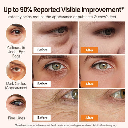 ISUNRISE Instant Eye Tightener Cream with Brush – Temporary Eye Bags & Puffiness Reducer, Wrinkles & Fine Lines, Lightweight Gentle Skin Care for All Skin Types