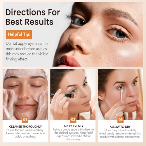 ISUNRISE Instant Eye Tightener Cream with Brush – Temporary Eye Bags & Puffiness Reducer, Wrinkles & Fine Lines, Lightweight Gentle Skin Care for All Skin Types - görsel 10