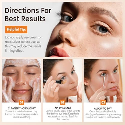 ISUNRISE Instant Eye Tightener Cream with Brush – Temporary Eye Bags & Puffiness Reducer, Wrinkles & Fine Lines, Lightweight Gentle Skin Care for All Skin Types