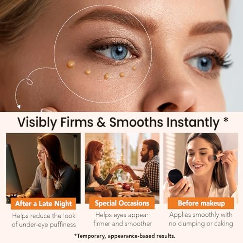 ISUNRISE Instant Eye Tightener Cream with Brush – Temporary Eye Bags & Puffiness Reducer, Wrinkles & Fine Lines, Lightweight Gentle Skin Care for All Skin Types - görsel 12