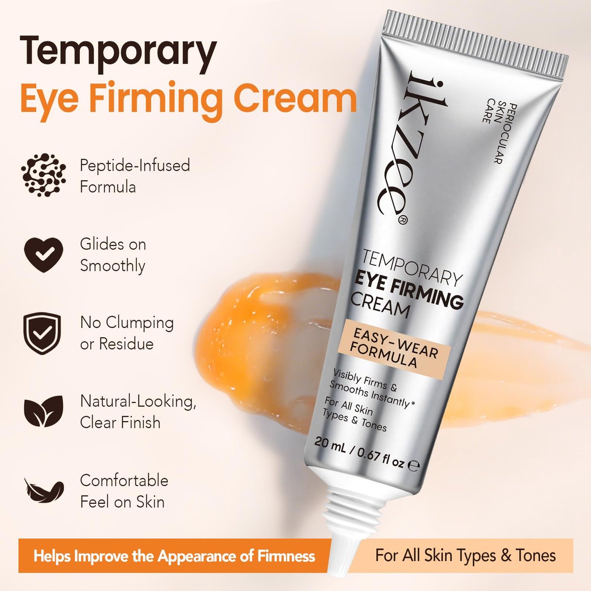 ISUNRISE Instant Eye Tightener Cream with Brush – Temporary Eye Bags & Puffiness Reducer, Wrinkles & Fine Lines, Lightweight Gentle Skin Care for All Skin Types - görsel 13