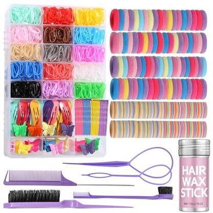 Yogode Hair Accessories for Girls - Colorful Elastic Hair Ties & Clips Set Avelisse