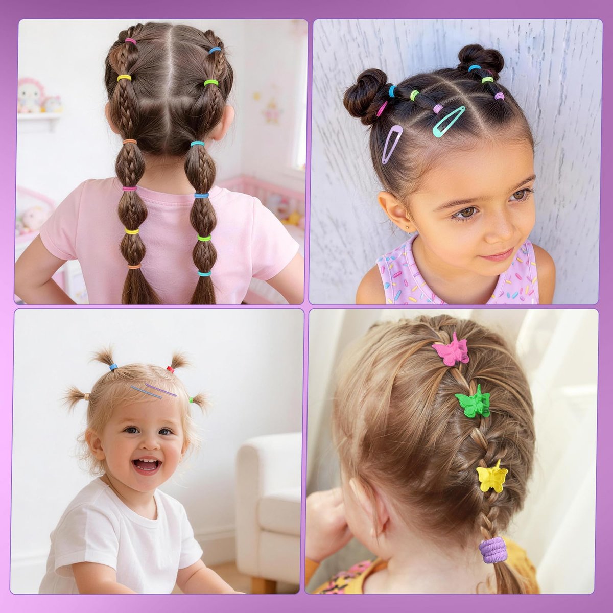Yogode Hair Accessories for Girls - Colorful Elastic Hair Ties & Clips Set Avelisse