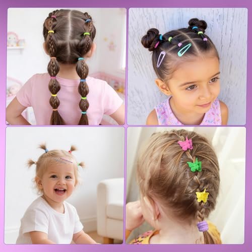 Yogode Hair Accessories for Girls - Colorful Elastic Hair Ties & Clips Set Avelisse