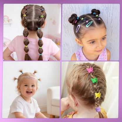 Yogode Hair Accessories for Girls - Colorful Elastic Hair Ties & Clips Set Avelisse